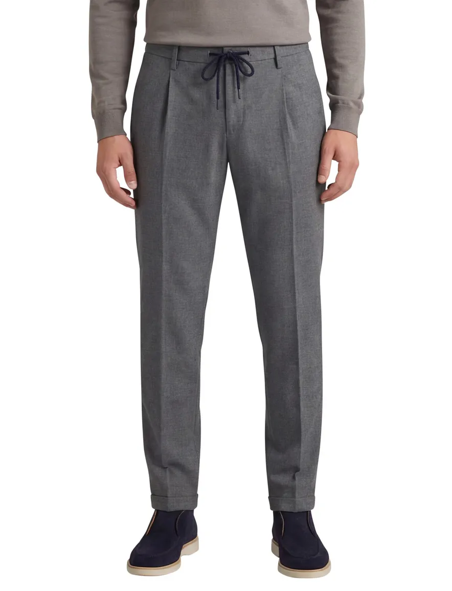 Alberto Barista tapered fit pantalon grijs