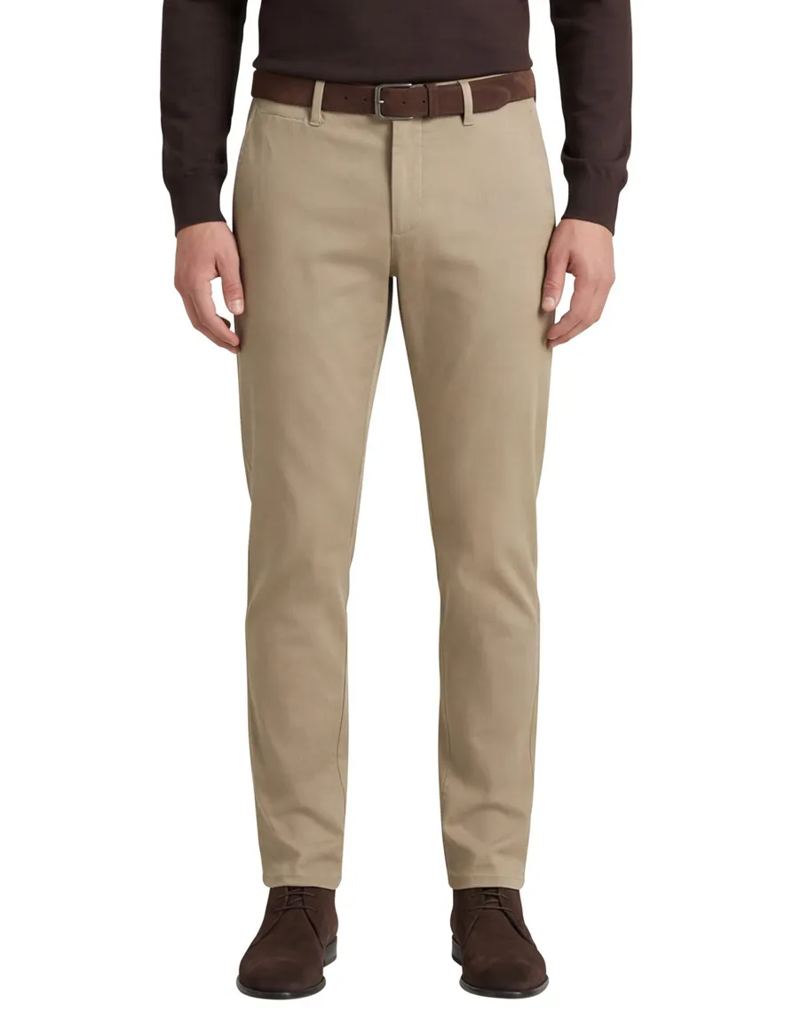 Alberto slim fit pantalon katoen khaki