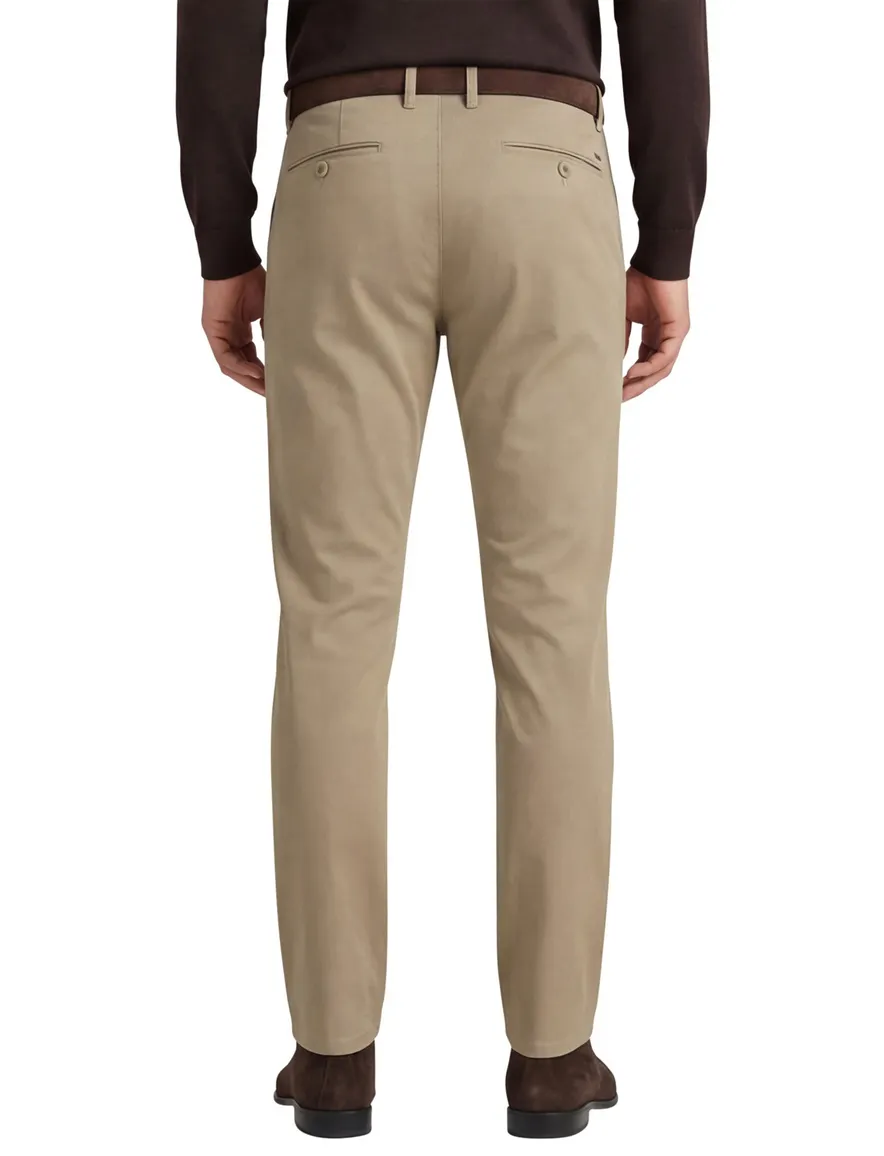 Alberto slim fit pantalon katoen khaki