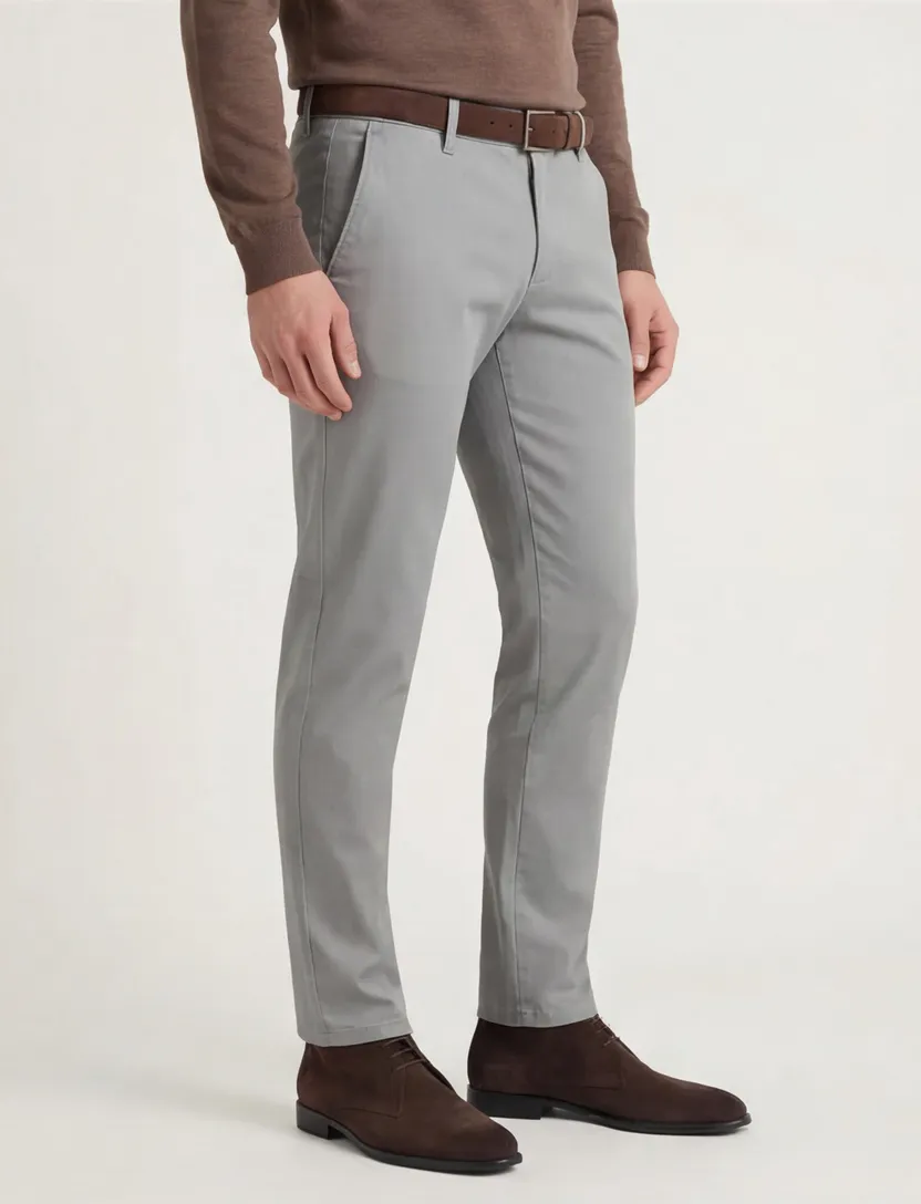 Alberto Rob katoenen chino grijs stretch