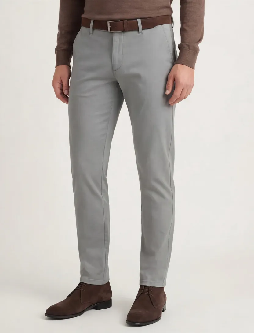 Alberto Rob katoenen chino grijs stretch