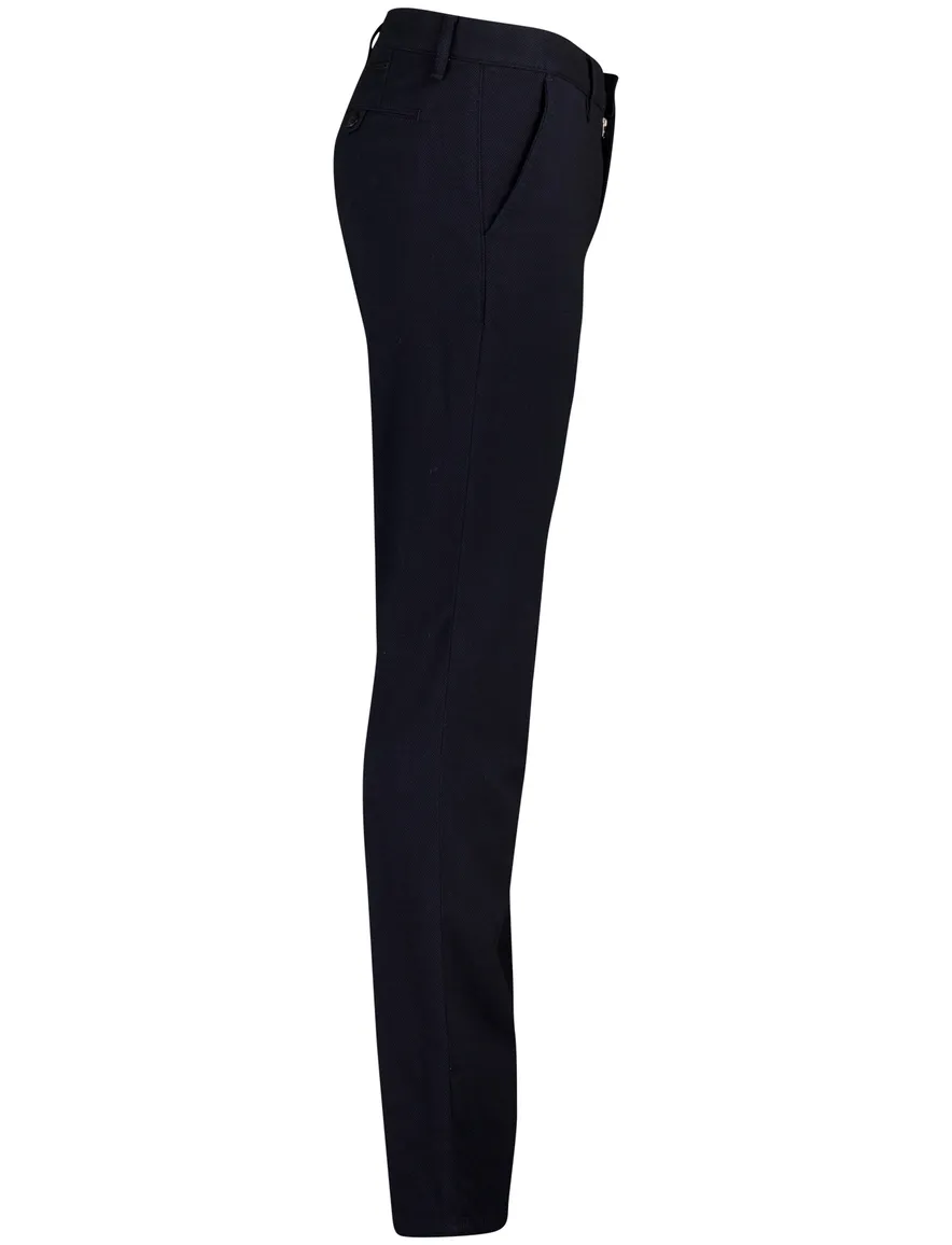 Alberto broek effen donkerblauw slim fit katoen