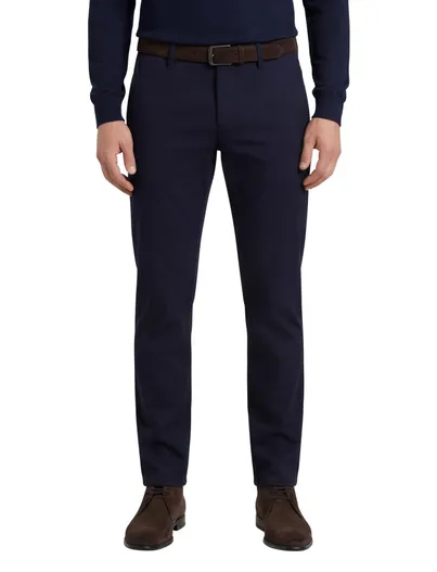 Alberto Alberto broek effen donkerblauw slim fit katoen