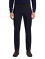 Broek effen donkerblauw slim fit katoen effen