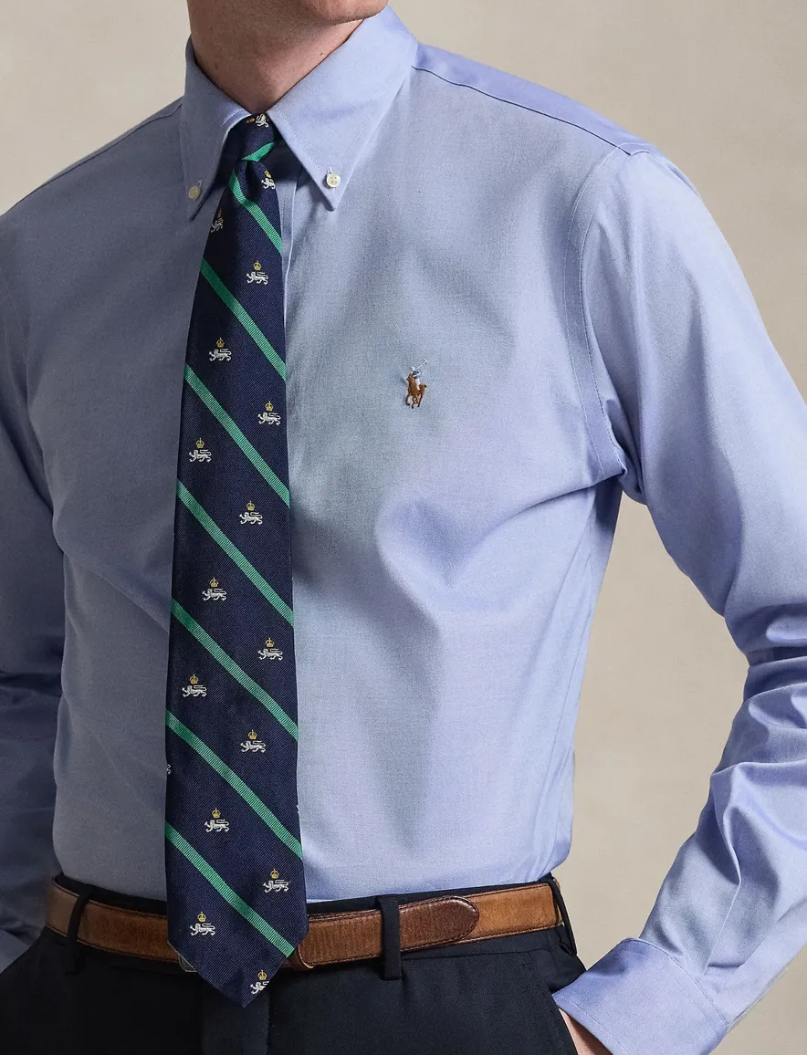 business overhemd blauw Polo Ralph Lauren Custom Fit