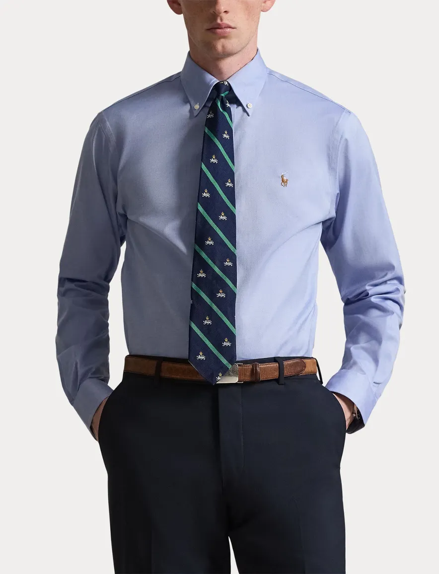 business overhemd blauw Polo Ralph Lauren Custom Fit