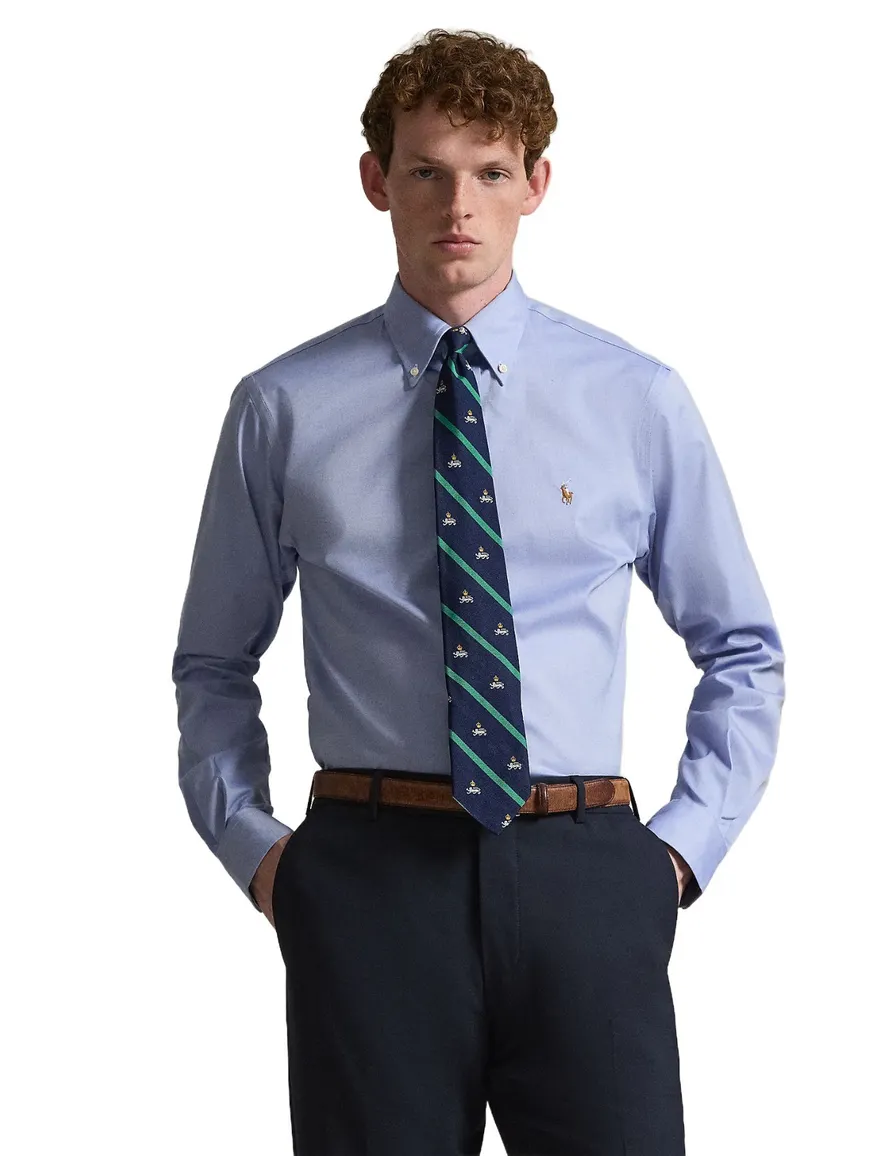 business overhemd blauw Polo Ralph Lauren Custom Fit