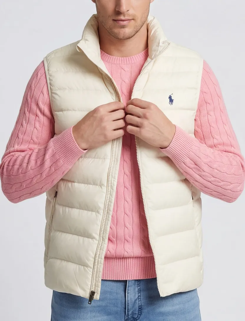 Polo Ralph Lauren bodywarmer Classic Fit creme waterafstotend