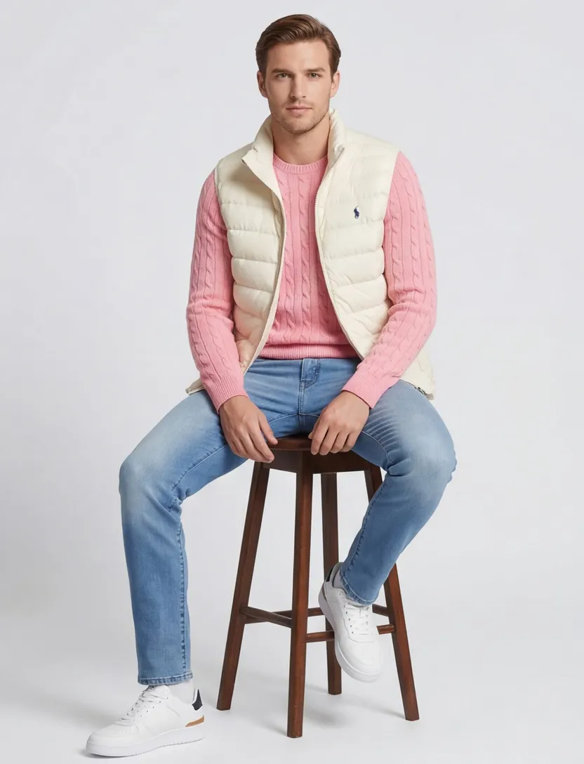 Polo Ralph Lauren bodywarmer Classic Fit creme waterafstotend