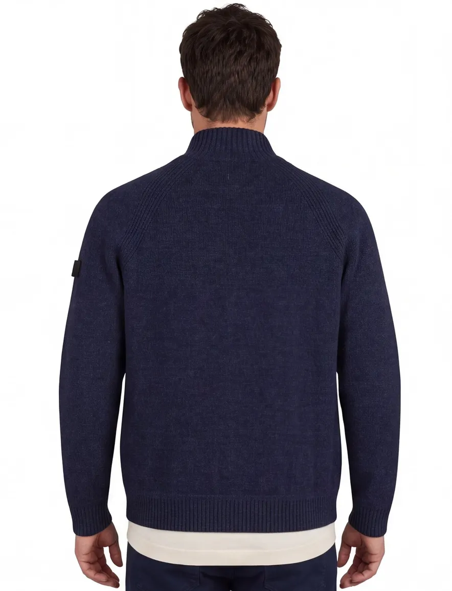 Peuterey vest effen donkerblauw normale fit wol