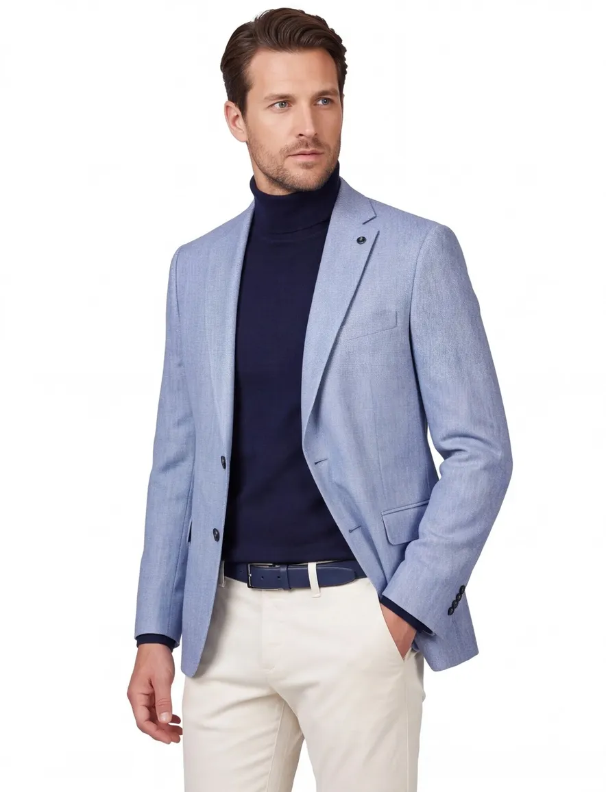 Carl Gross modern fit colbert blauw wol