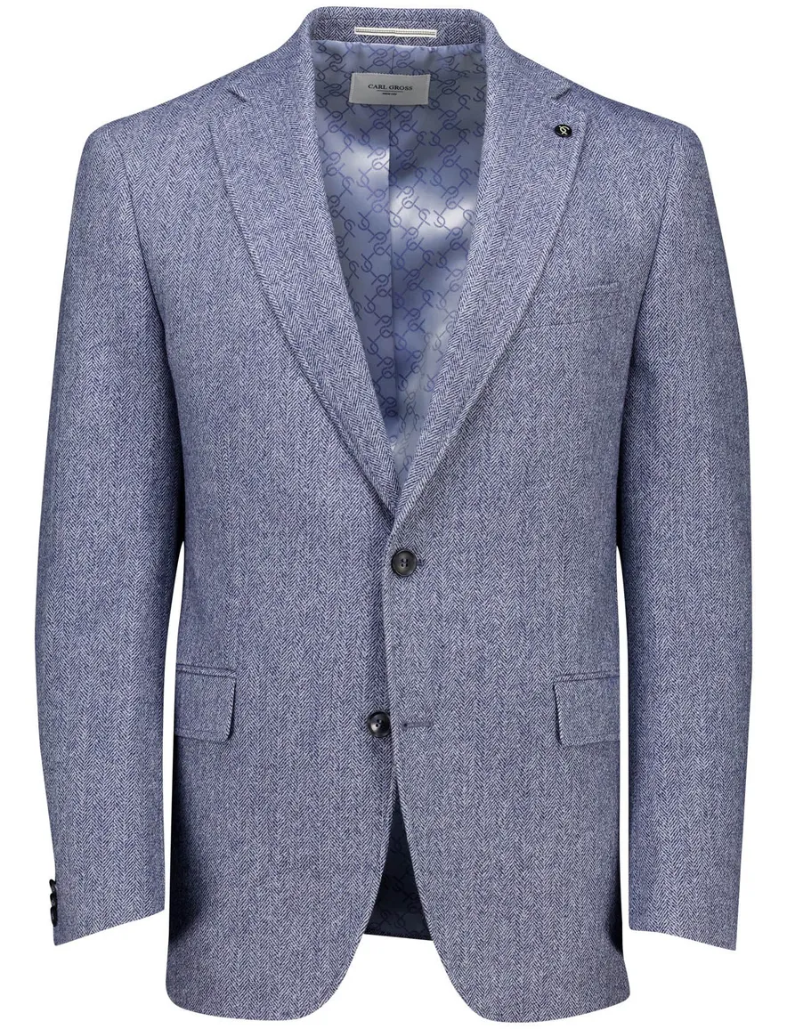 Carl Gross Colbert normale fit blauw wol