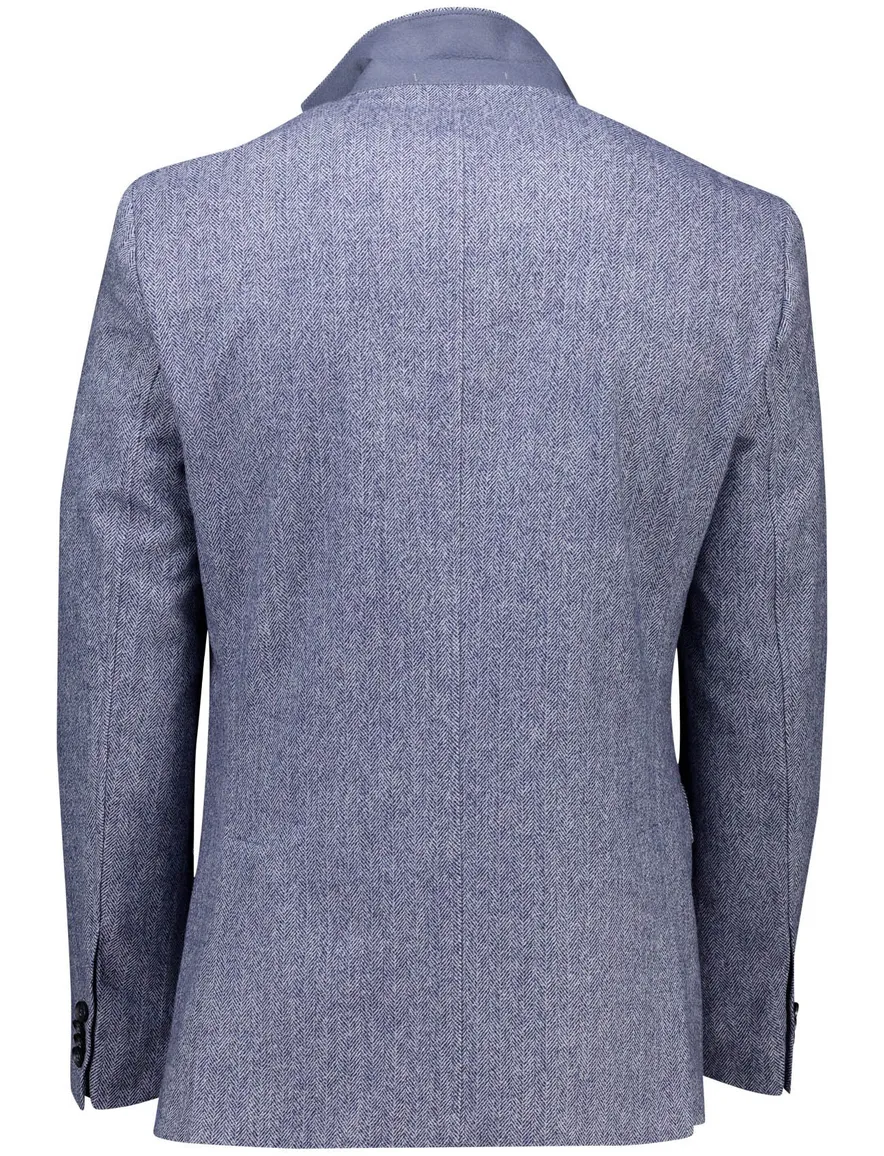 Carl Gross Colbert normale fit blauw wol