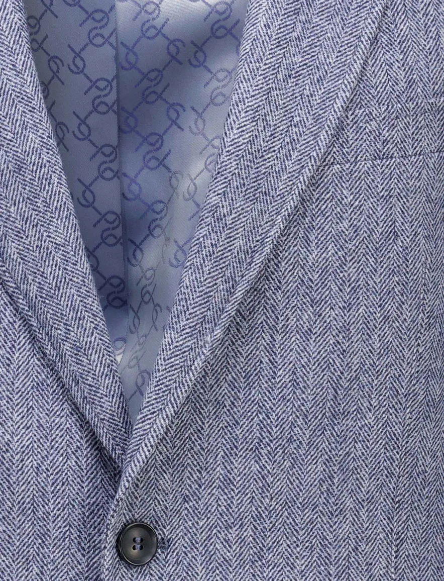 Carl Gross Colbert normale fit blauw wol