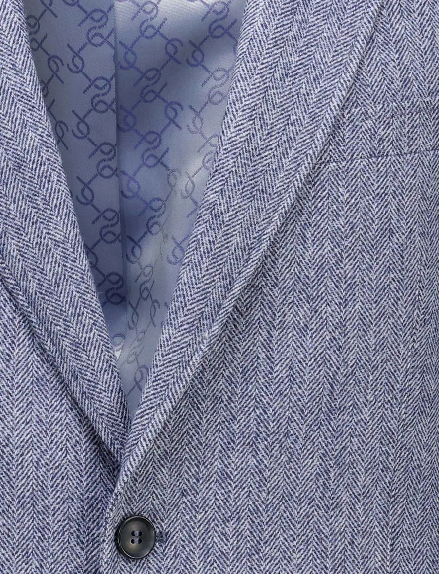 Carl Gross modern fit colbert blauw wol