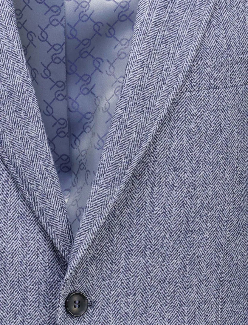 Colbert Carl Gross wol blauw normale fit
