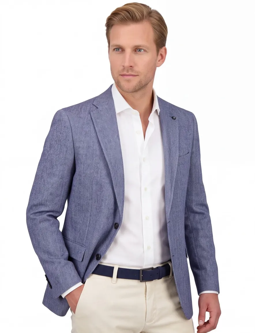 Carl Gross modern fit colbert blauw wol