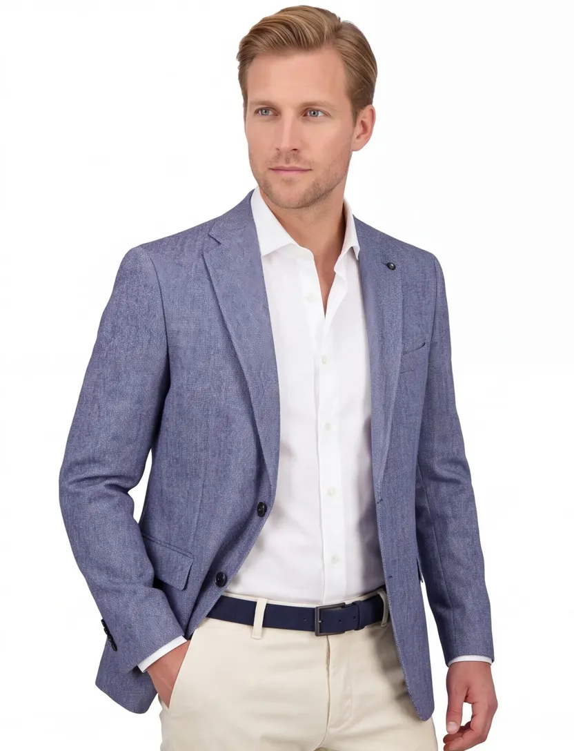 Colbert Carl Gross wol blauw normale fit