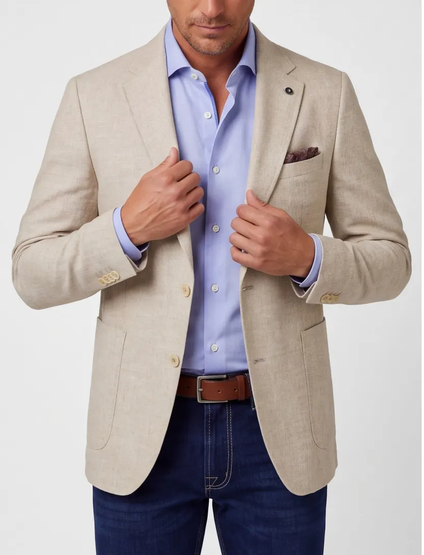colbert Carl Gross Fabian effen beige normale fit