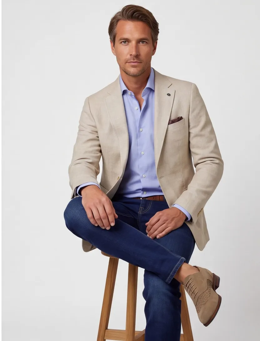 colbert Carl Gross Fabian effen beige normale fit