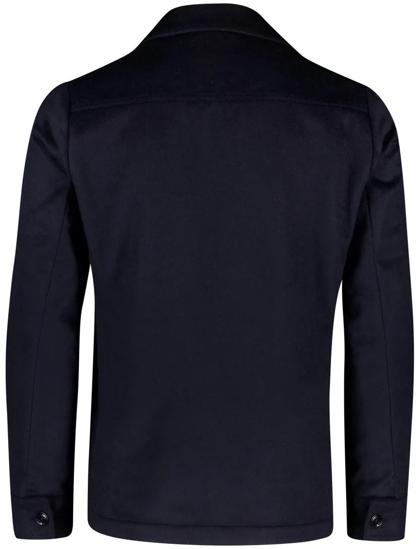 Overshirt Carl Gross donkerblauw effen normale fit