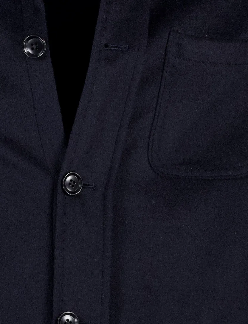 Overshirt Carl Gross donkerblauw effen normale fit