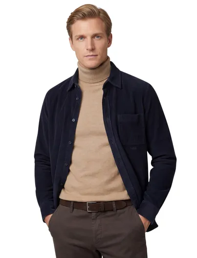Carl Gross Overshirt Carl Gross donkerblauw effen normale fit
