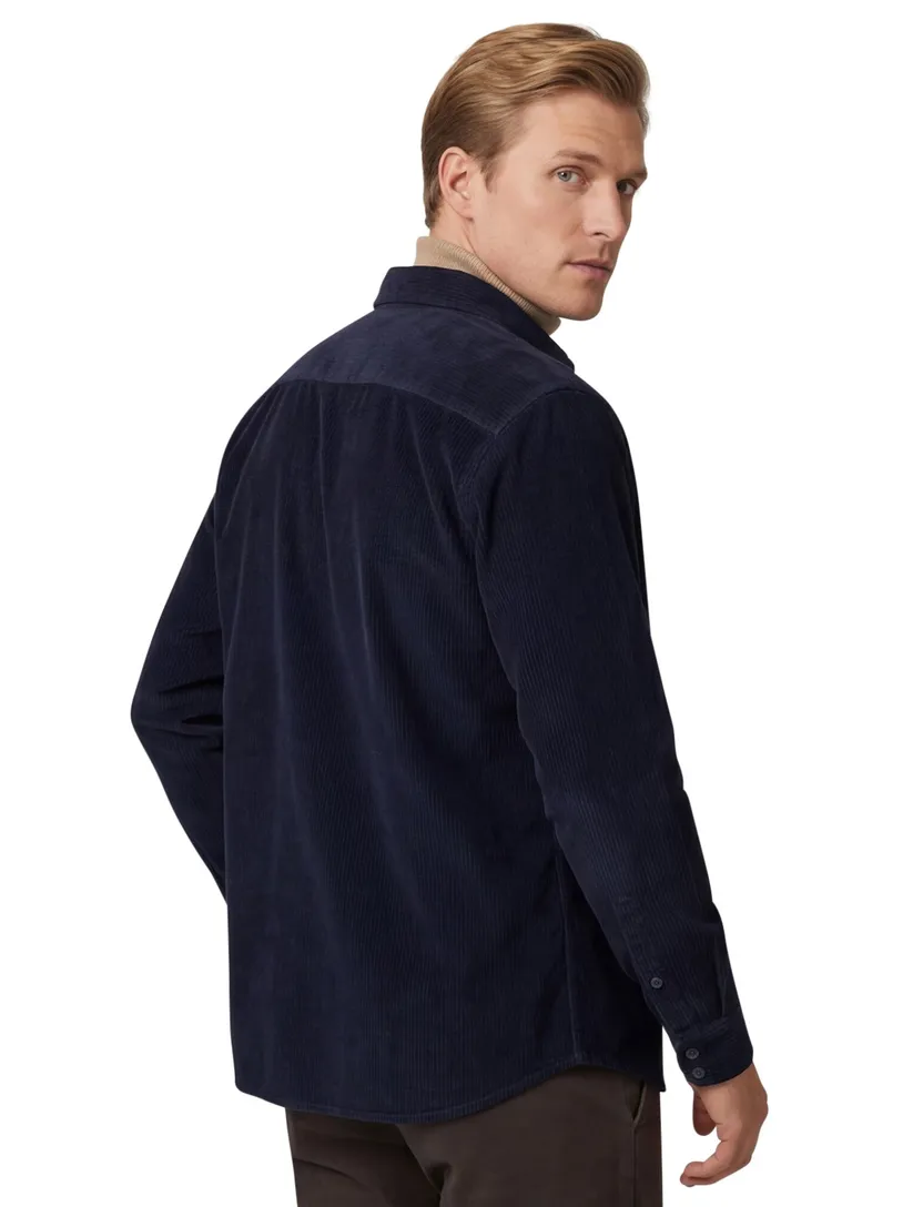 Overshirt Carl Gross donkerblauw effen normale fit