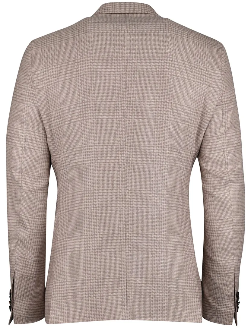 Carl Gross colbert beige geruit normale fit