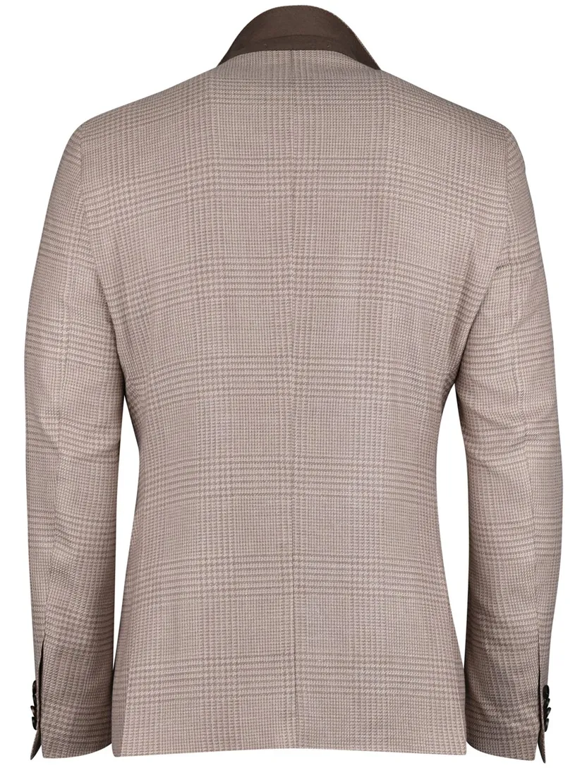Carl Gross colbert beige geruit normale fit