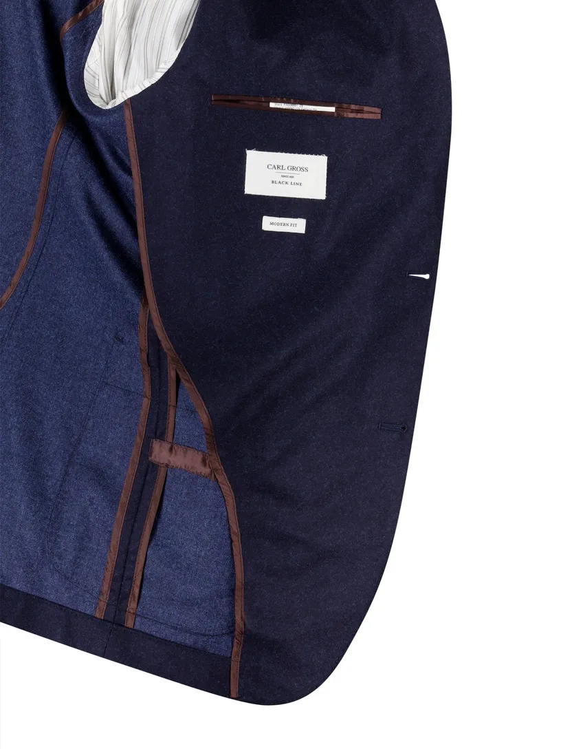 scheerwollen colbert Carl Gross donkerblauw effen