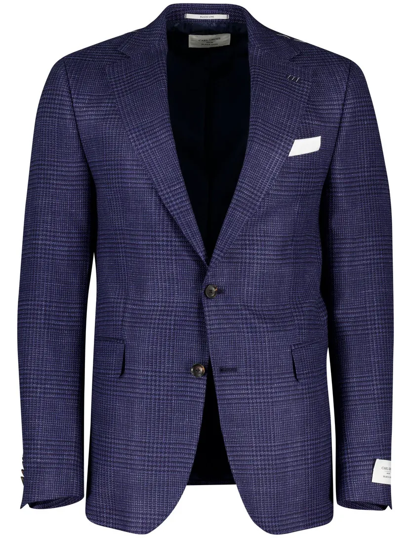 wollen colbert Carl Gross blauw effen normale fit