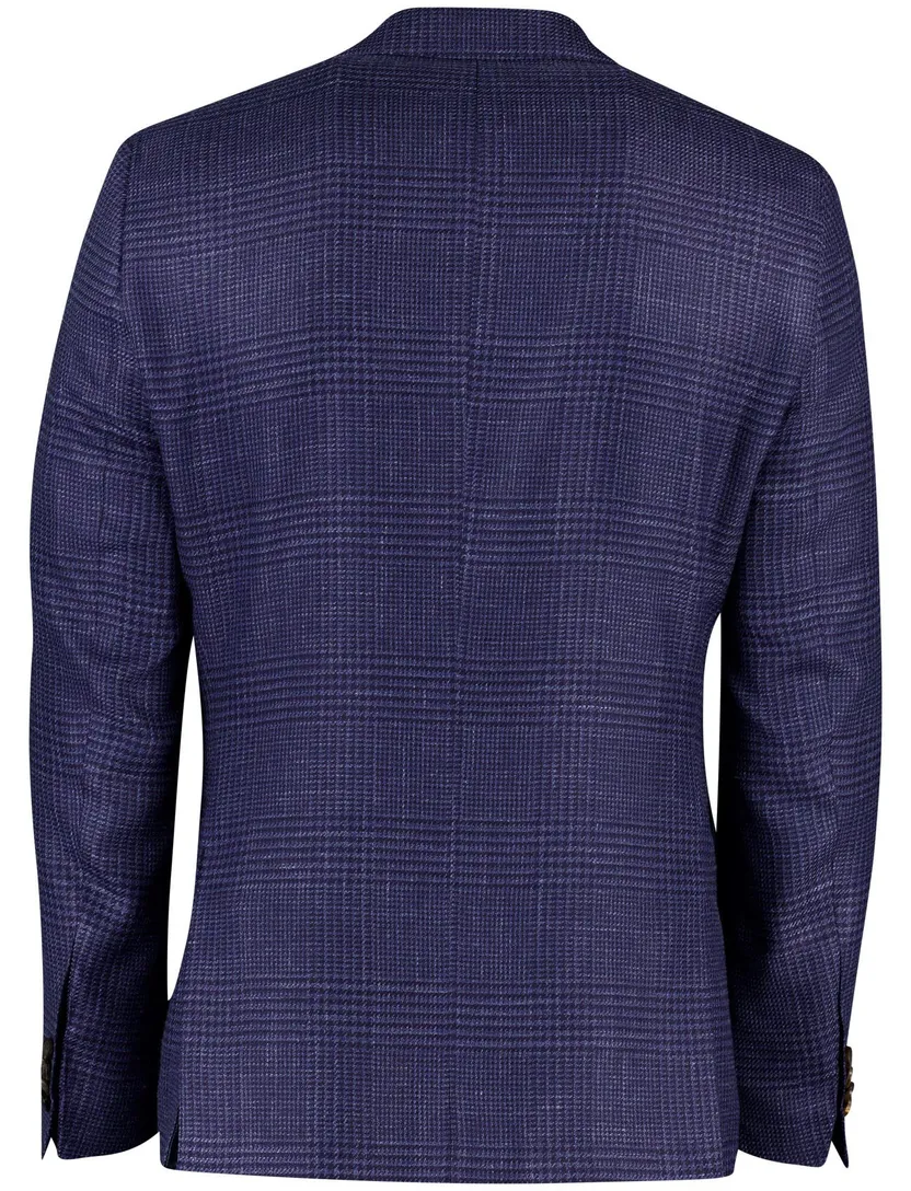wollen colbert Carl Gross blauw effen normale fit