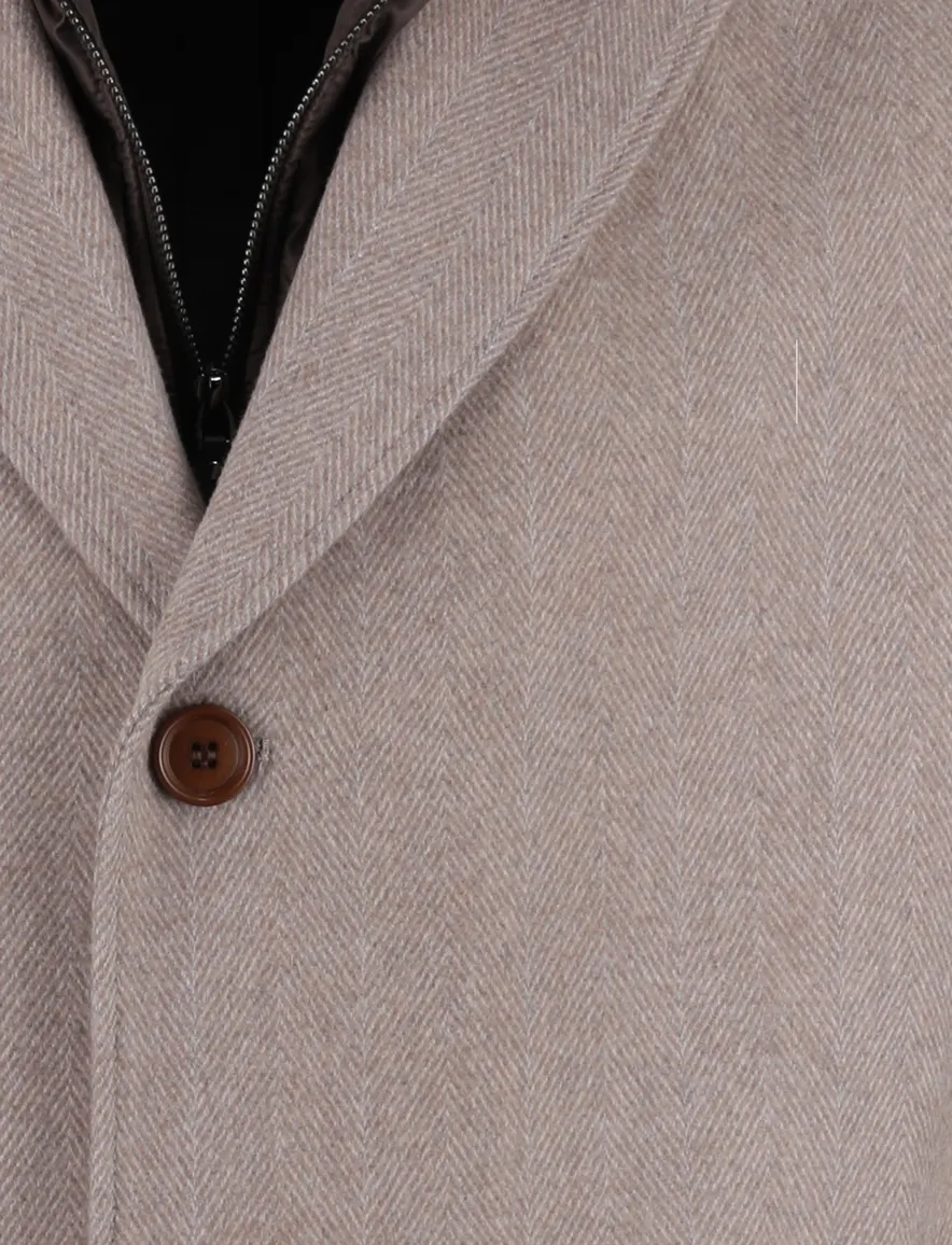 Carl Gross manteljas binnenvoering beige