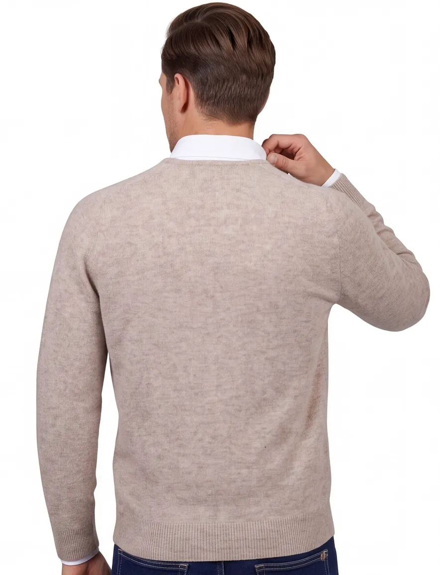 William Lockie trui wol beige