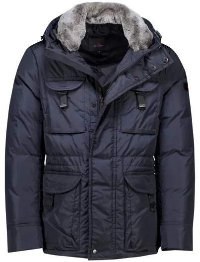 Peuterey Peuterey winterjas donkerblauw effen waterafstotend