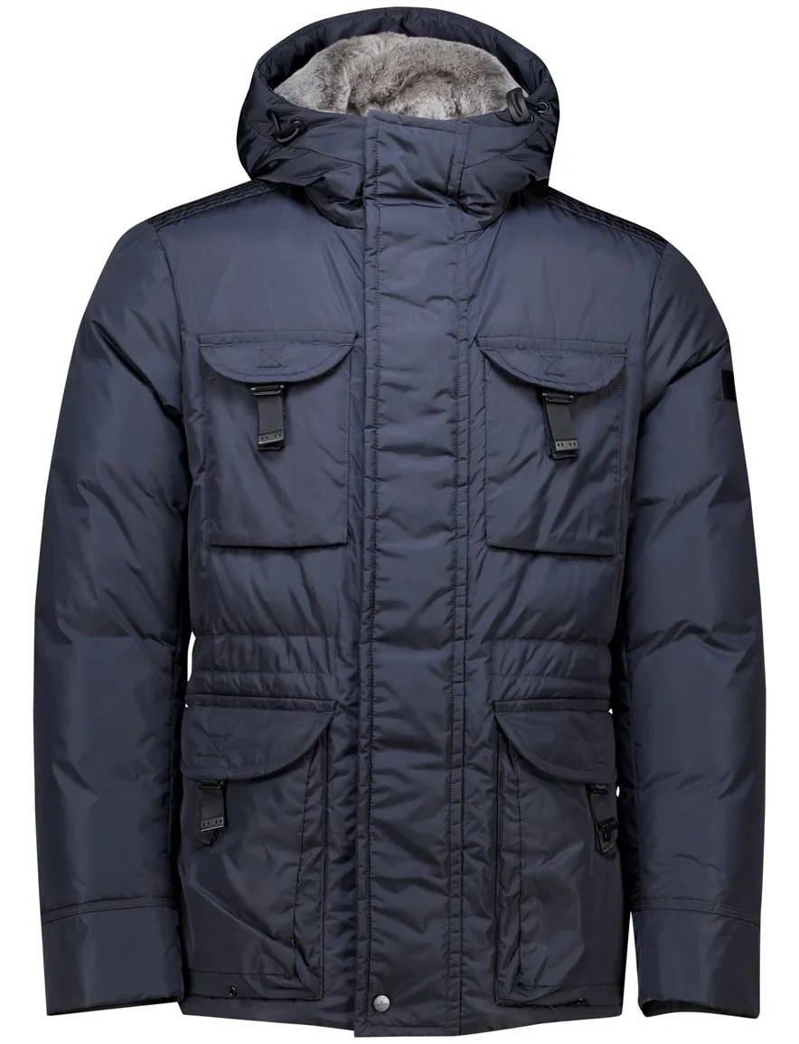 Peuterey winterjas donkerblauw effen waterafstotend