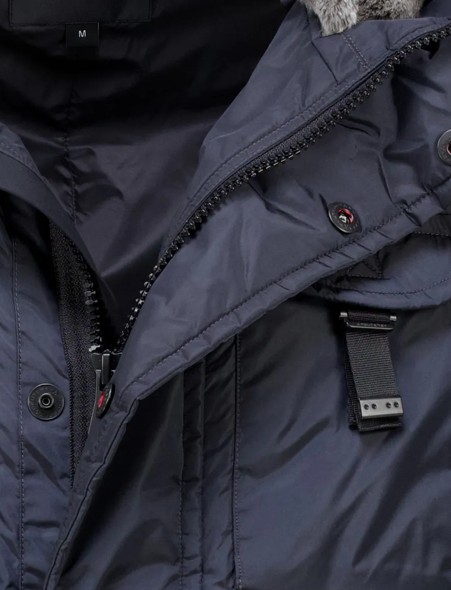 Peuterey winterjas donkerblauw effen waterafstotend