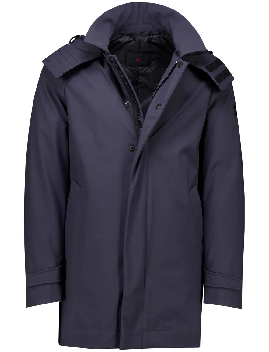 Peuterey winterjas donkerblauw effen afneembare capuchon