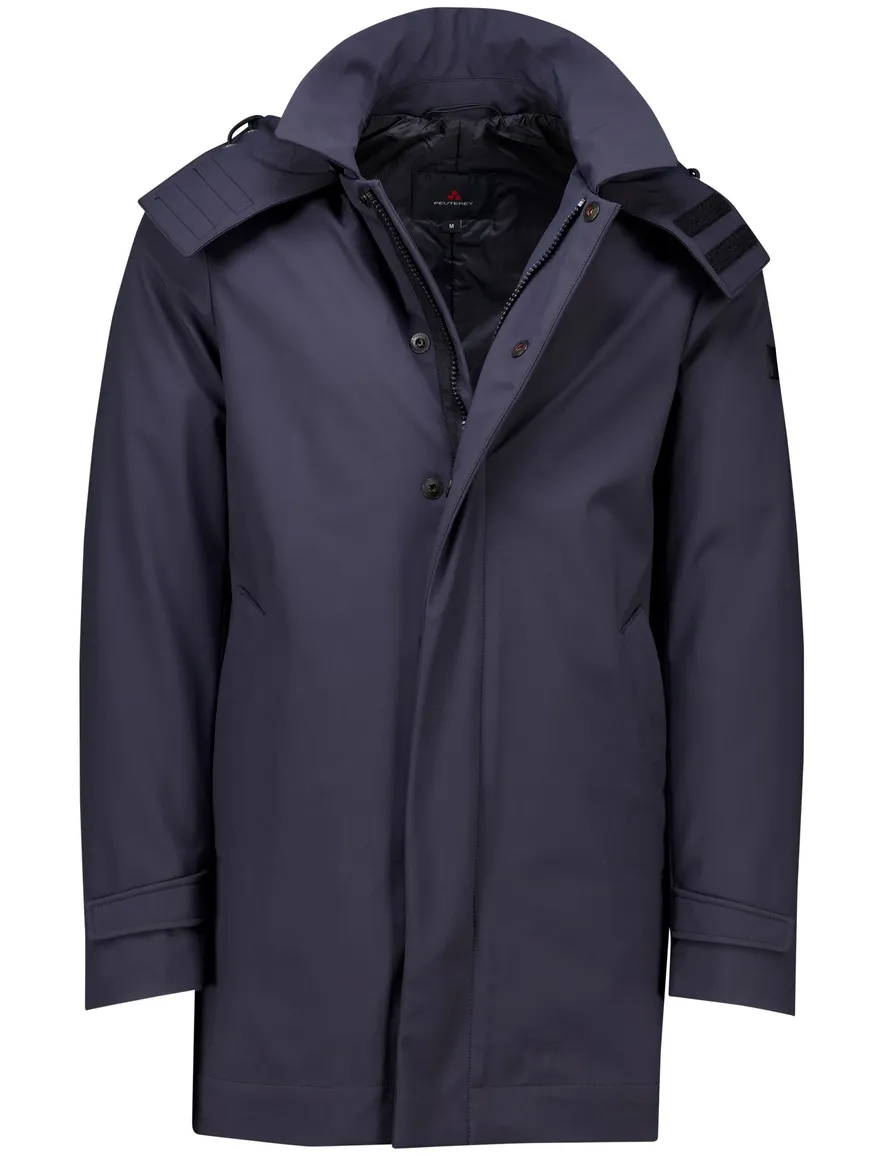 Peuterey winterjas donkerblauw effen afneembare capuchon