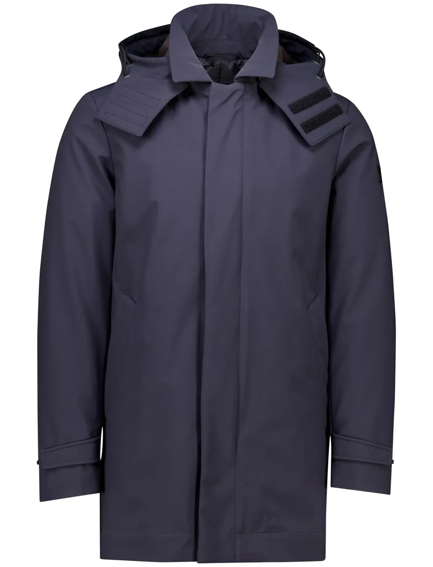 Peuterey winterjas donkerblauw effen afneembare capuchon