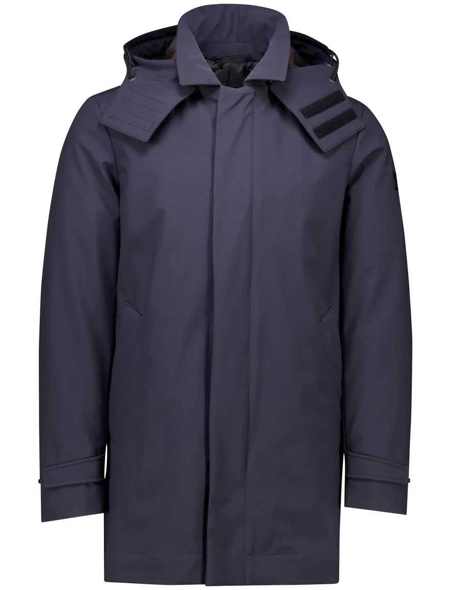 Peuterey winterjas donkerblauw effen afneembare capuchon