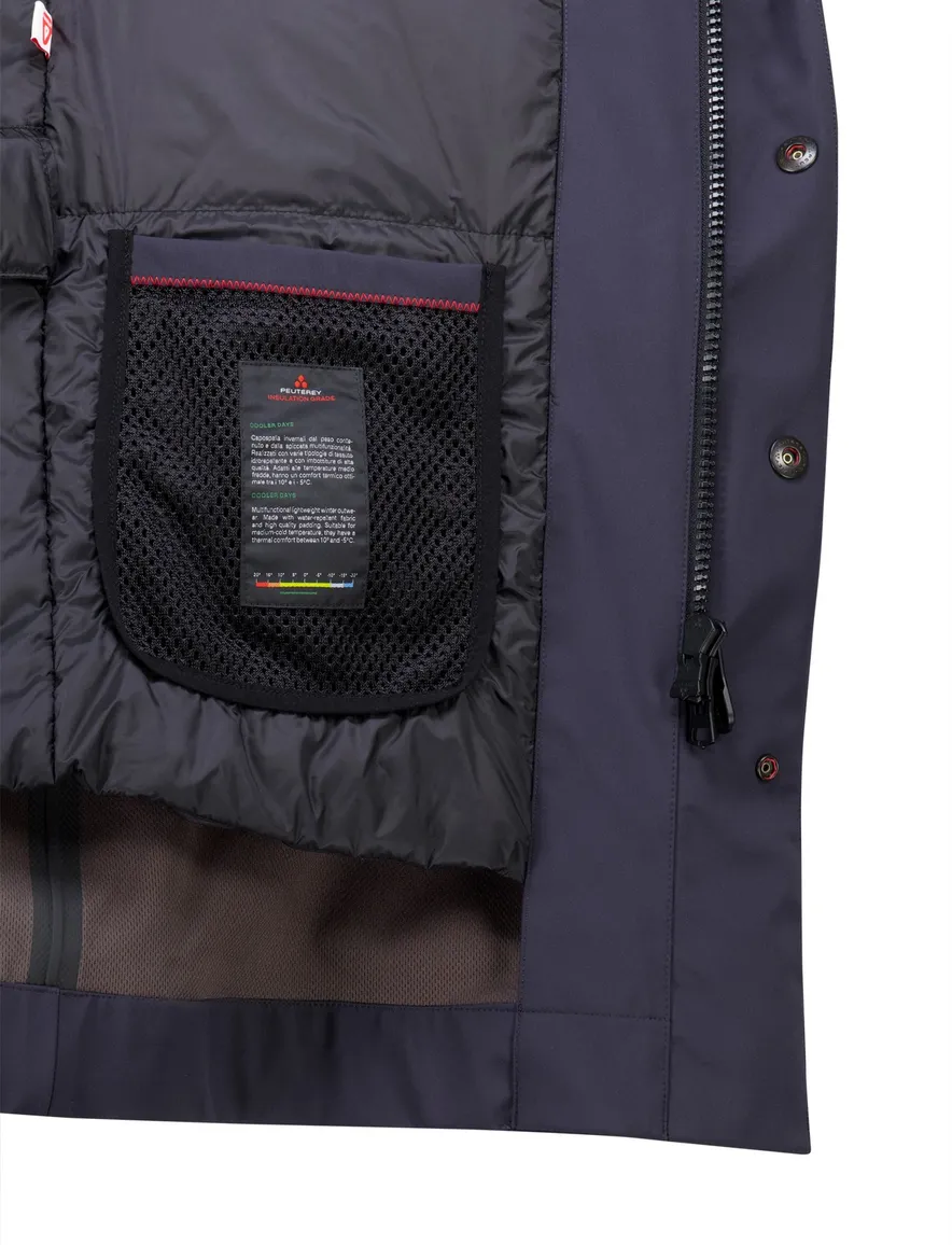 Peuterey winterjas donkerblauw effen afneembare capuchon