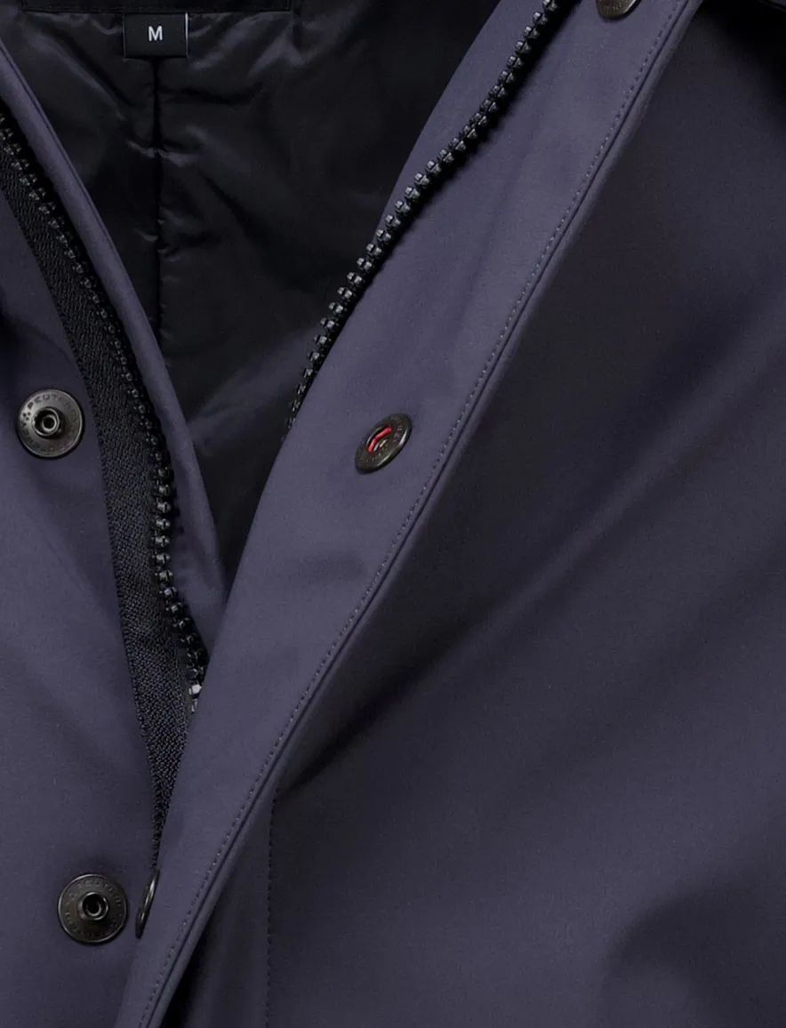 Peuterey winterjas donkerblauw effen afneembare capuchon