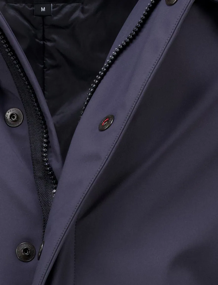 Peuterey winterjas donkerblauw effen afneembare capuchon