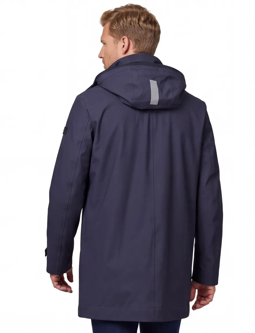Peuterey winterjas donkerblauw effen afneembare capuchon