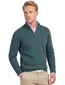 William Lockie trui half zip turquoise gemêleerd wijde fit