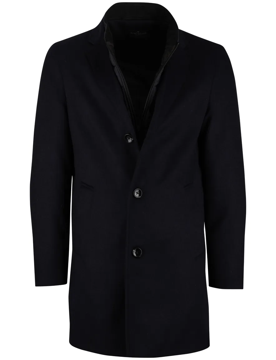Portofino manteljas normale fit donkerblauw