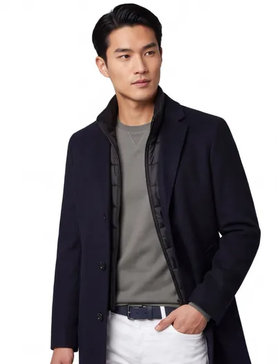 Portofino Portofino donkerblauw manteljas normale fit