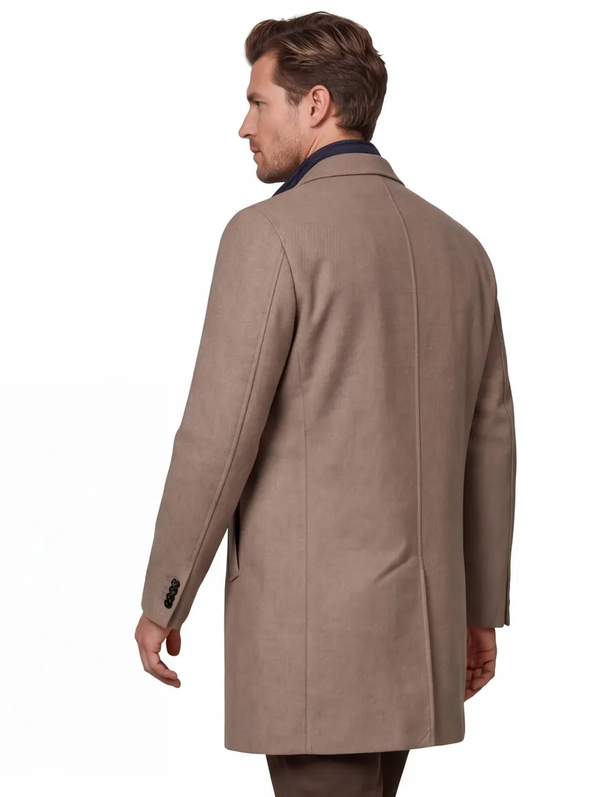 Portofino mantel met voering wol khaki